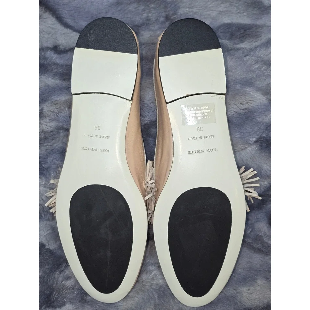 NWB‎ Ron White Landrey Nappa Suede and Leather Pom Loafers Blush EU 39 / 8.5